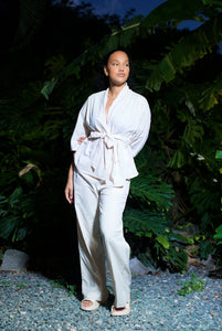 Sia Linen Kimono Set • Cream