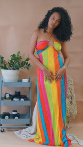 Maya Rainbow Maxi Dress