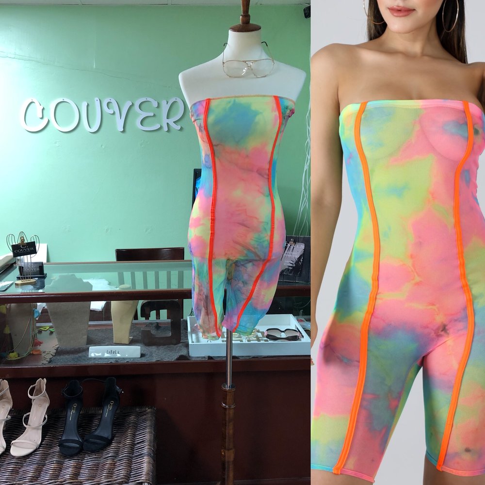 Neon Love Romper/Cover Up