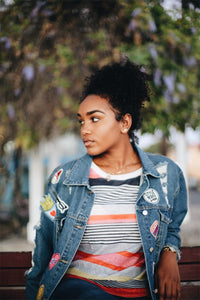 Oversized Denim Patch Jacket